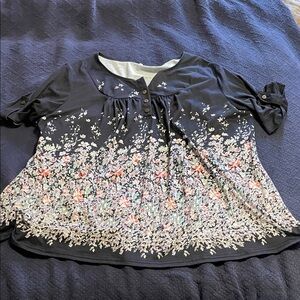 Floral Black Women's Top